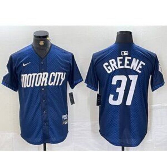 Mens Youths Kids Womens Riley Greene Navy Stitched Jersey